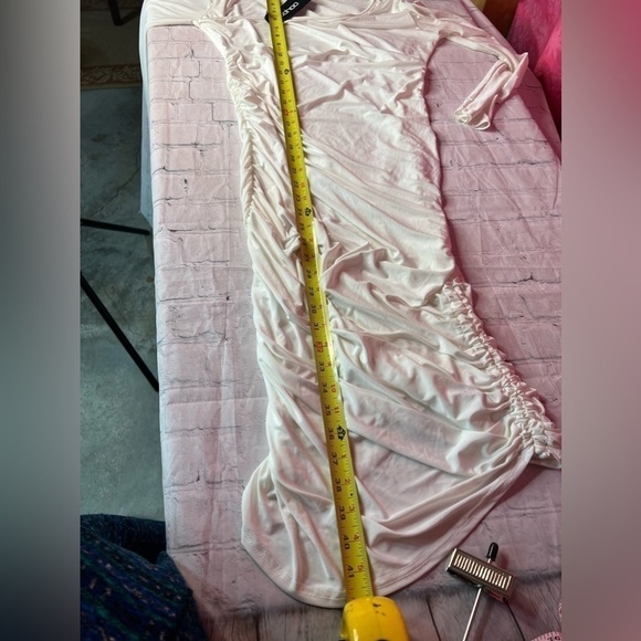 MATERNITY RUCHED ASYMMETRIC MIDI DRESS SZ 10 NWT - Picture 8 of 12